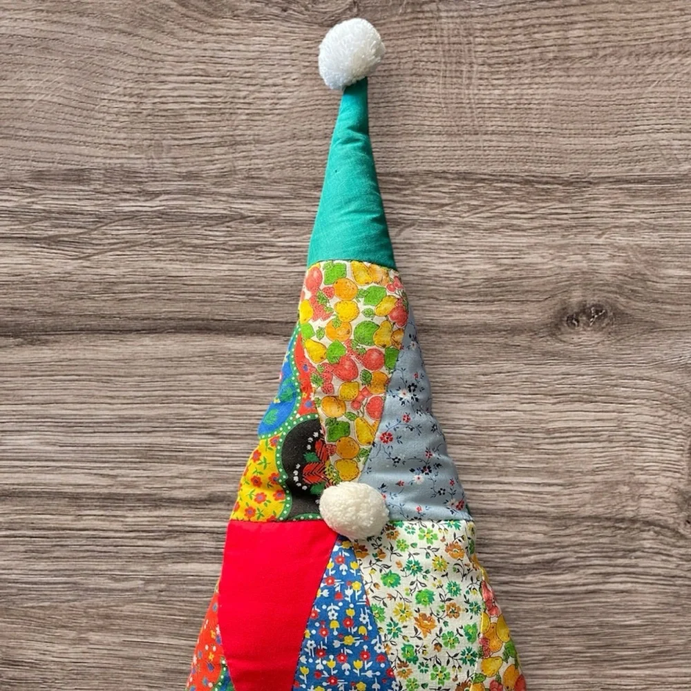 Vintage 70s 80s Christmas Tree Quilted Wall Hanging Holiday Decor - Picture 2 of 8